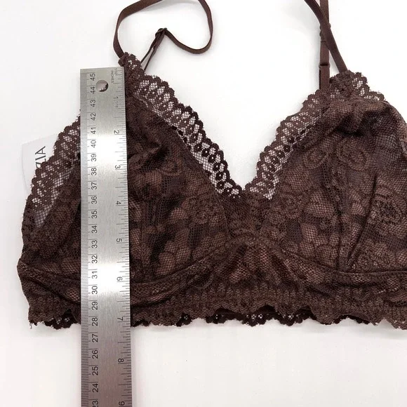 ARITZIA TALULA Renfrew Bralette Bundle Womens Small Tan Brown Lace Triangle - Picture 15 of 15